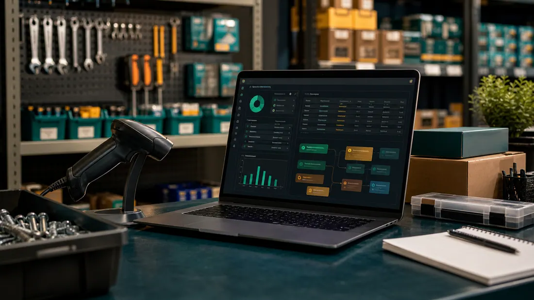 Editorial inventory and database image for an academic hardware store system.